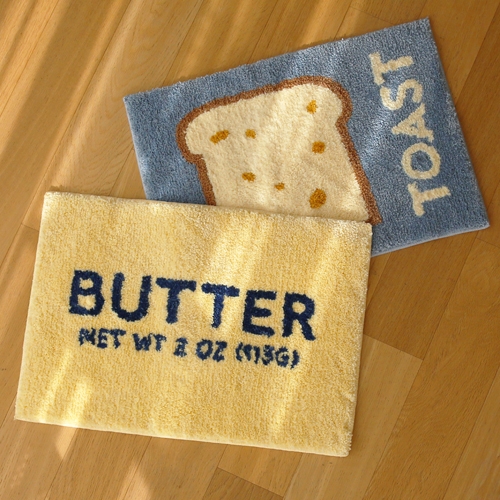 더프리그 버터 토스트 디자인 인테리어 터프팅 욕실 주방 현관 화장실 매트 2color_이미지