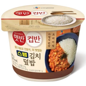 CJ제일제당 햇반 컵반 스팸김치덮밥 251g (4개)_이미지