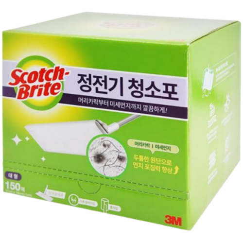 3M 스카치브라이트 정전기 청소포 대형 150매 (1개)_이미지