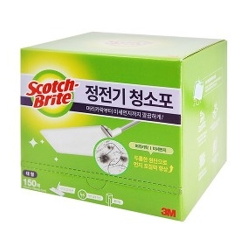3M 스카치브라이트 정전기 청소포 대형 150매이미지입니다. 누르면 해당 게시물로 새창이동합니다.