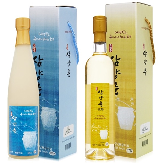 송도향 삼양춘 막걸리 12.5도 500ml+삼양춘 淸 15도 500ml 세트 (1개)_이미지