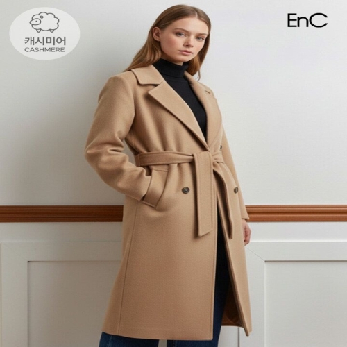 주영이앤씨 여성 벨티드 더블코트 ENJH24T05A