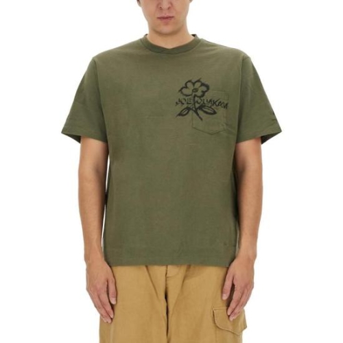 엔지니어드가먼츠 남성 카키 면 반팔 티셔츠 23S1H010_NLP016A