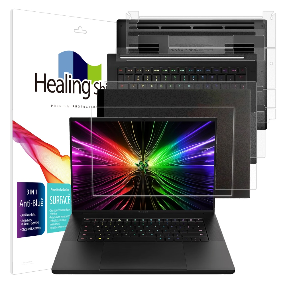 폰트리 힐링쉴드 Razer Blade 14 2024 블루라이트차단 (액정보호필름 + 외부보호필름 3종 세트)