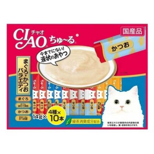 이나바 캣 챠오츄르 참치&가다랑어 버라이어티 SC-132 560g (14g x 40p) (1개)_이미지