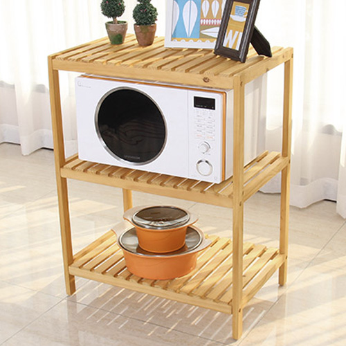 올리빙 원목 렌지대 겸용 다용도 수납장 3단_이미지