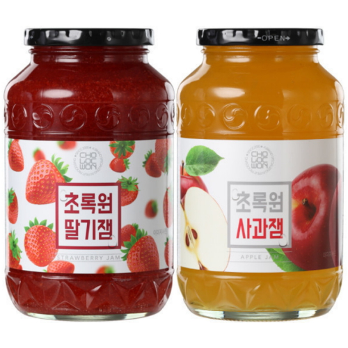 초록원 딸기잼 1kg + 사과잼 1kg (1개)_이미지