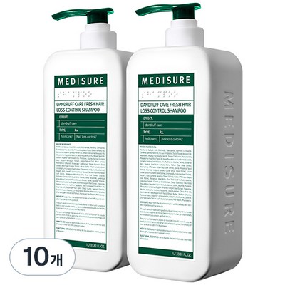 메디슈어 비듬케어 프레쉬 탈모 샴푸 1000ml (10개)_이미지