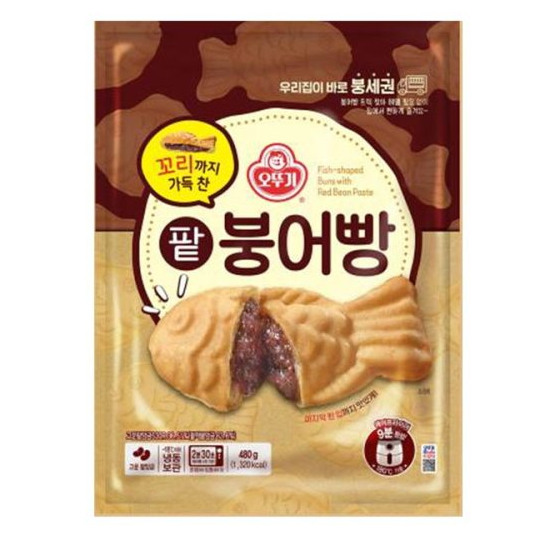 오뚜기 꼬리까지 가득 찬 팥붕어빵 480g (4개)