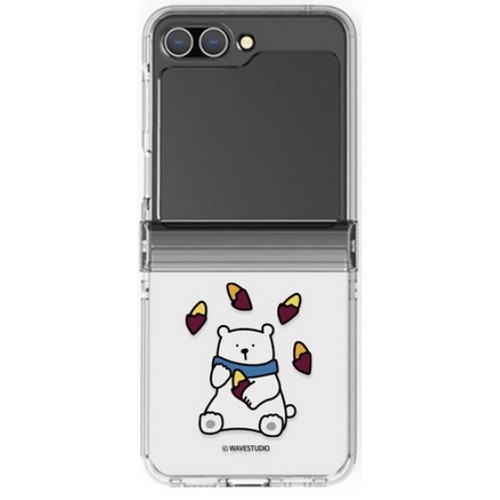 갤럭시Z 플립6 곰고구마 귀여운 겨울간식 힌지가드 휴대폰 케이스