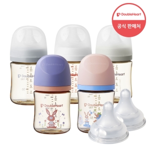더블하트 모유실감 3세대 PPSU 베이직 160ml (젖병 1개 + 젖꼭지 2개)