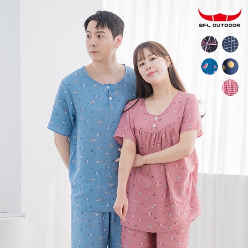 비에프엘 BFL BFL BFL 남여 인견 라운드 잠옷 반팔상하 10종_이미지