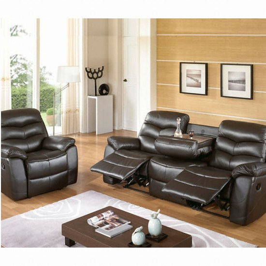 시트앤모어 에스프레소 홈바 천연가죽 수동 리클라이너 4인용