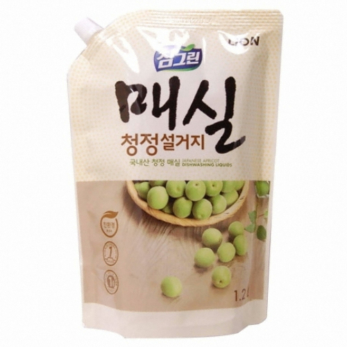 참그린 매실 청정설거지 리필 1.2L (5개)_이미지