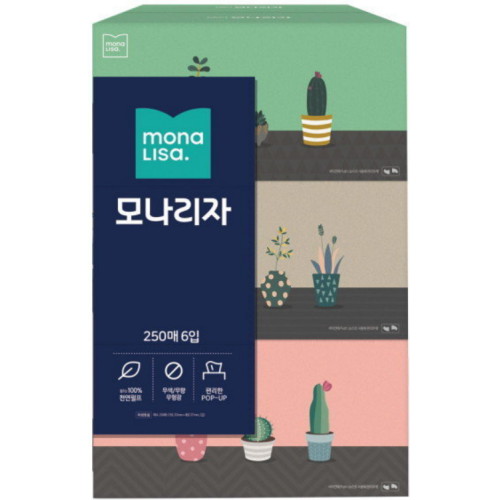 모나리자 미용티슈 250매 (6입) (1팩(6입))_이미지