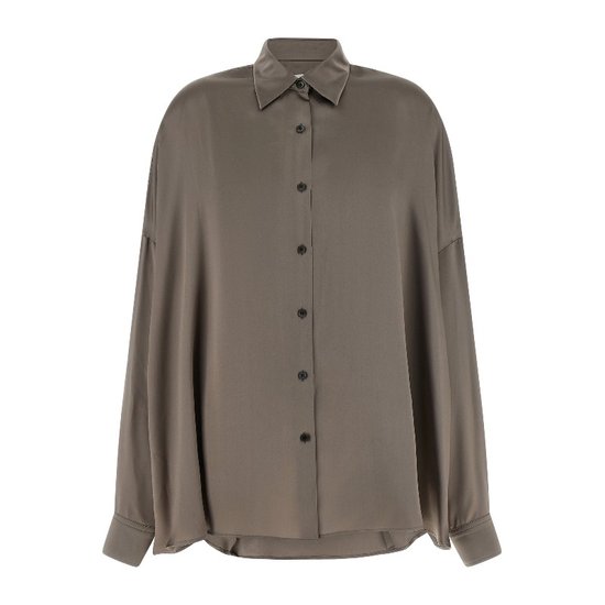 카시아 샤이니 실크 어시메트릭 셔츠 26101070030