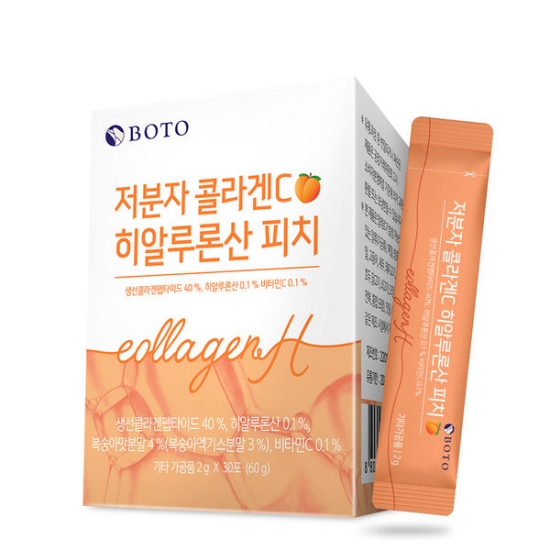 보뚜슈퍼푸드 보뚜 저분자 콜라겐C 히알루론산 피치 30포이미지입니다. 누르면 해당 게시물로 새창이동합니다.