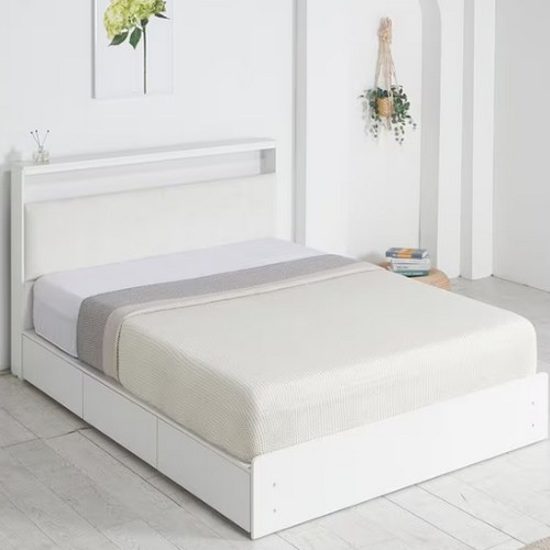 아이앤 세이드 패브릭 LED 수납헤드 1단 침대 K (매트별도)_이미지