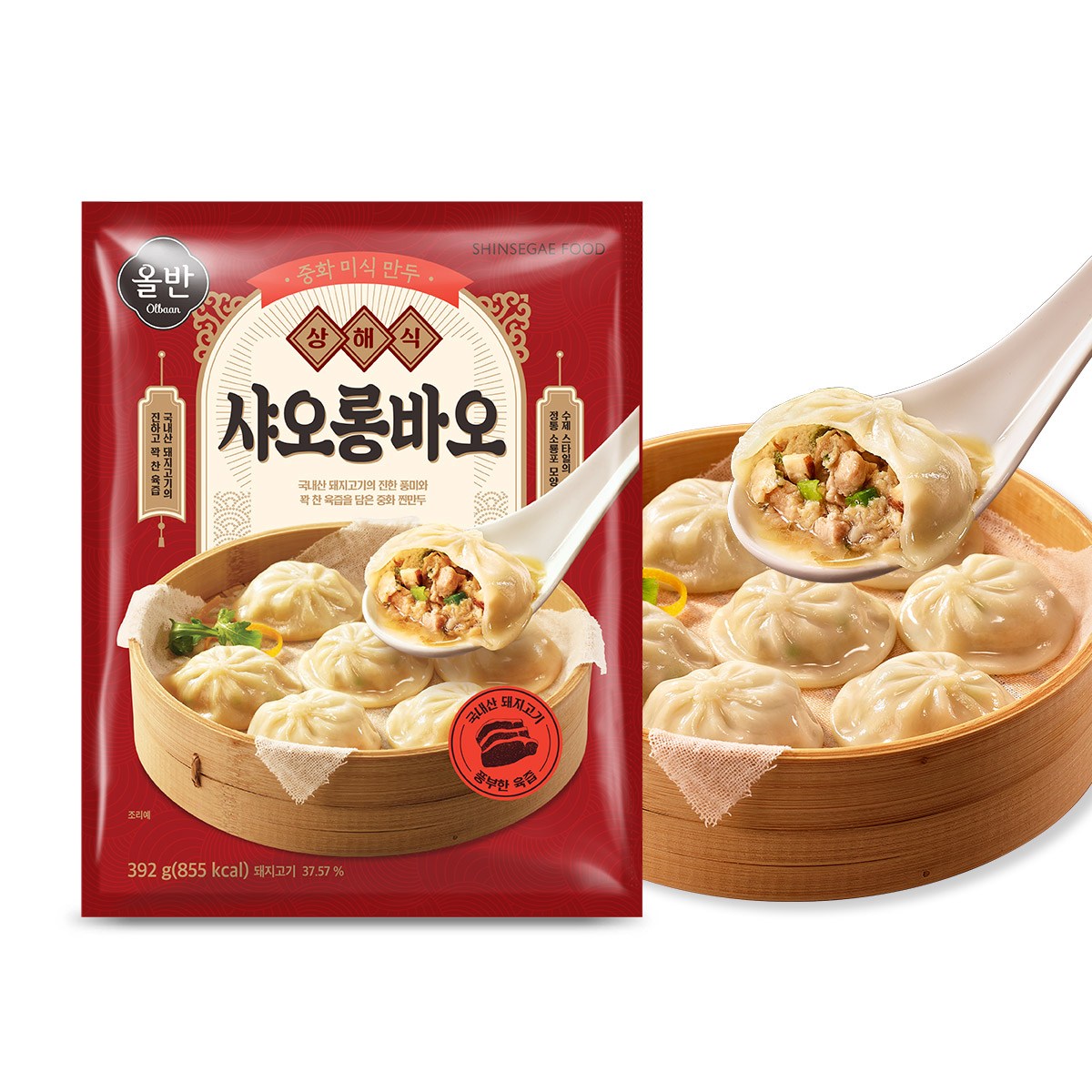 신세계푸드 올반 중화만두 샤오롱바오 392g (3개)_이미지