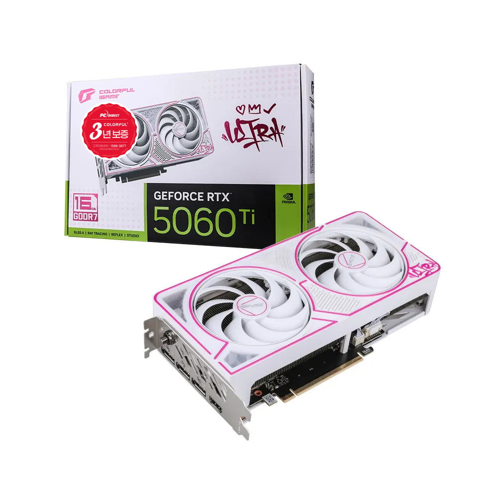 COLORFUL iGame 지포스 RTX 5060 Ti ULTRA DUO OC White D7 16GB 피씨디렉트_이미지
