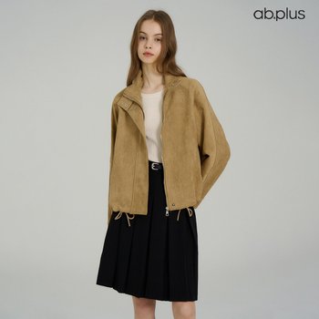 Ab.plus 하이넥 스웨이드 하프 자켓 LSA5MJ37A