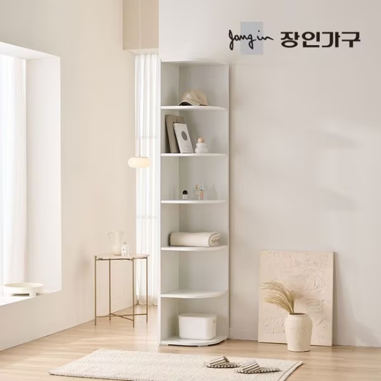 장인가구 클래드 드레스룸 시스템 라운드 측면 코너장 400