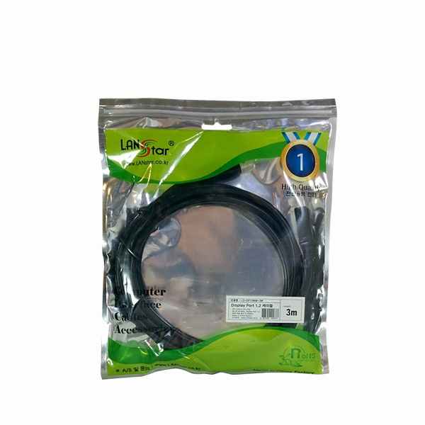 라인업시스템 LANSTAR DisplayPort 1.2 (디스플레이포트) 케이블 (LS-DP12MM, 3m)_이미지