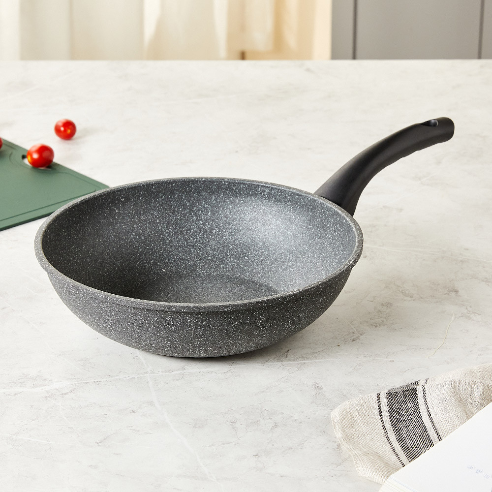 모던하우스 레인포레스트 블랙 스톤코팅 인덕션 웍팬 (28cm)_이미지