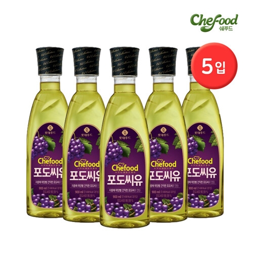 쉐푸드 포도씨유 900ml 5개