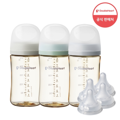 더블하트 트리플팩 240ml + 젖꼭지 4개_이미지