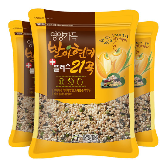 현대농산 발아현미 21곡 600g (3개)_이미지
