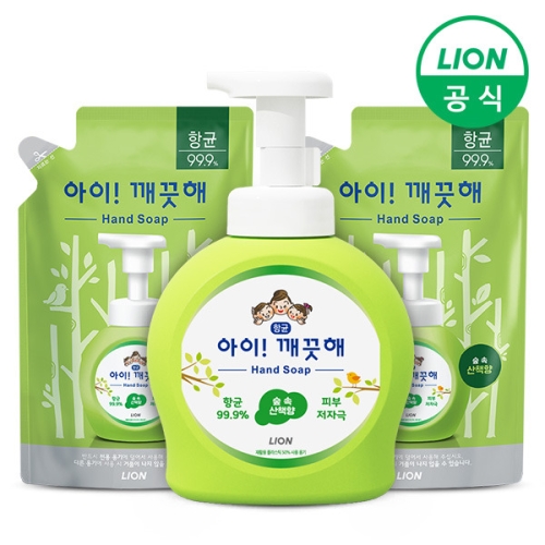 아이깨끗해 핸드솝 숲속산책 향 490ml+리필 450ml (본품1개+리필2개)_이미지