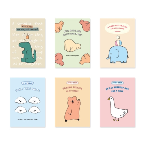 모노라이크 미니 스토리타운 그리드 노트 6종