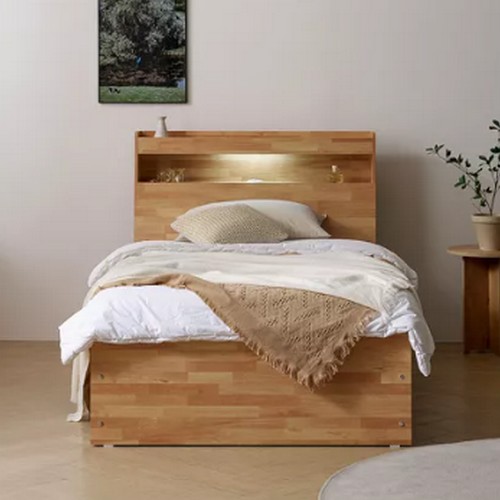 BIF보루네오 마르체 리움 통서랍 수납 LED침대 D (40T독립스프링)_이미지