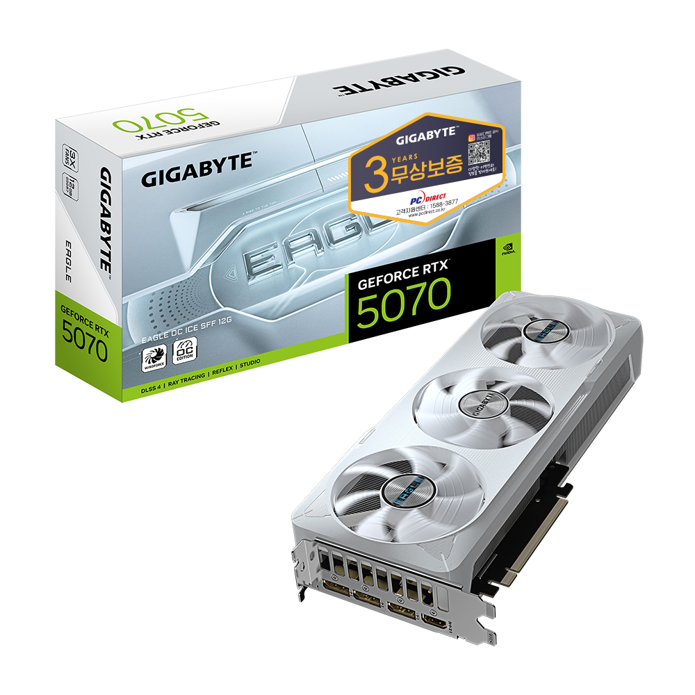 GIGABYTE 지포스 RTX 5070 EAGLE OC ICE SFF D7 12GB 피씨디렉트이미지입니다. 누르면 해당 게시물로 새창이동합니다.