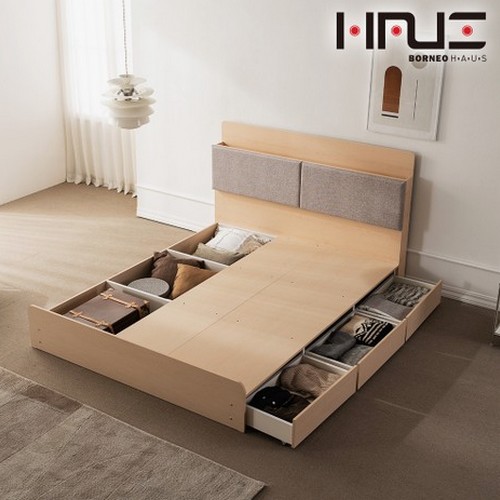 BIF보루네오 프라임 버츠 LED 수납 침대 Q (40T독립스프링)_이미지