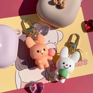 [불명] 퓨어버니 에어팟 버즈 차 열쇠고리 키링 WA134C4_이미지