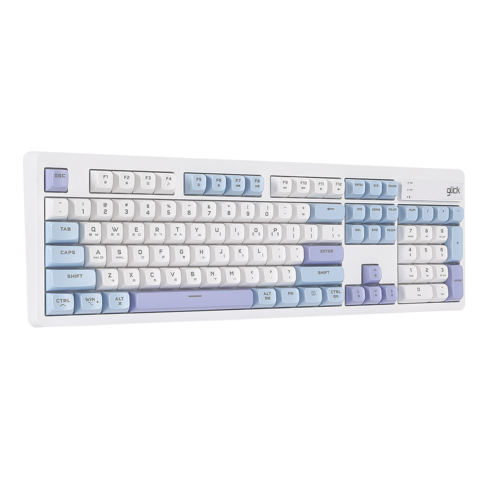 지클릭커 OFFICEPRO WK50 사일런스 M RGB 무소음 방수 무선 블루투스 104 (Sky City)_이미지