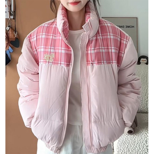 기타 패션시그널큐티체크투톤 집업패딩점퍼 2AC6DB