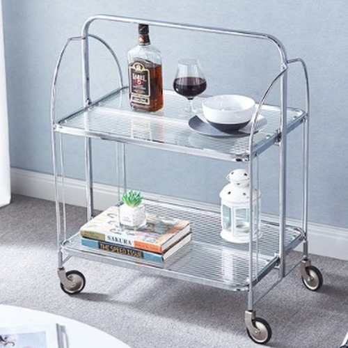 룸앤오피스 미드 센추리 모던 접이식 투명 트롤리_이미지