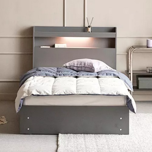 장인가구 메이비 수납 LED침대 D (폼독립스프링)_이미지