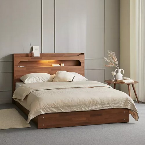 장인가구 메이비 수납 LED침대 D (폼독립스프링)_이미지