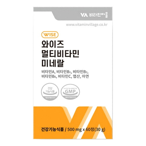 비타민마을 VV 와이즈 멀티비타민 미네랄 60정 (6개)