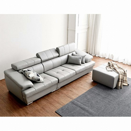 동서가구 아베크 헤드레스트 천연가죽 소파 4인용 (스툴포함)_이미지