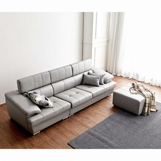 동서가구 아베크 헤드레스트 천연가죽 소파 4인용 (스툴포함)_이미지