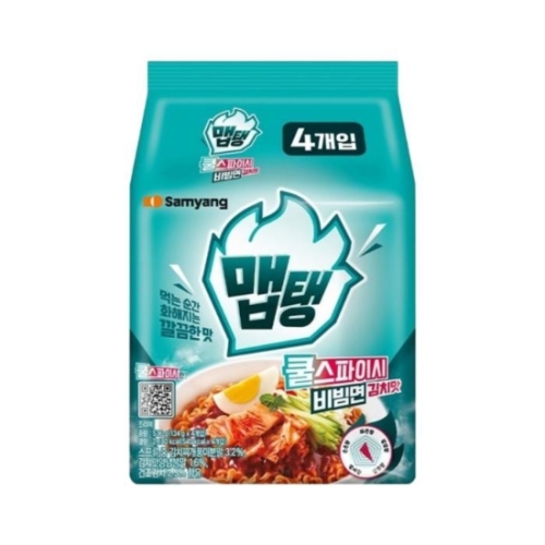 삼양식품 맵탱 쿨스파이시 비빔면 김치맛 134g (4개)