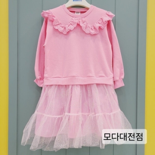 리틀밥독 W카라레이스O/P B213MOP04PKDJ_이미지