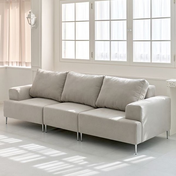 휴도 일상의 동백 아쿠아 패브릭 소파 4인용 (스툴별도)