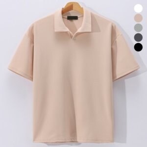 후앙스 오버핏 쿨링 오픈 <b>카라</b> <b>반팔</b> 티셔츠 OSCT3055