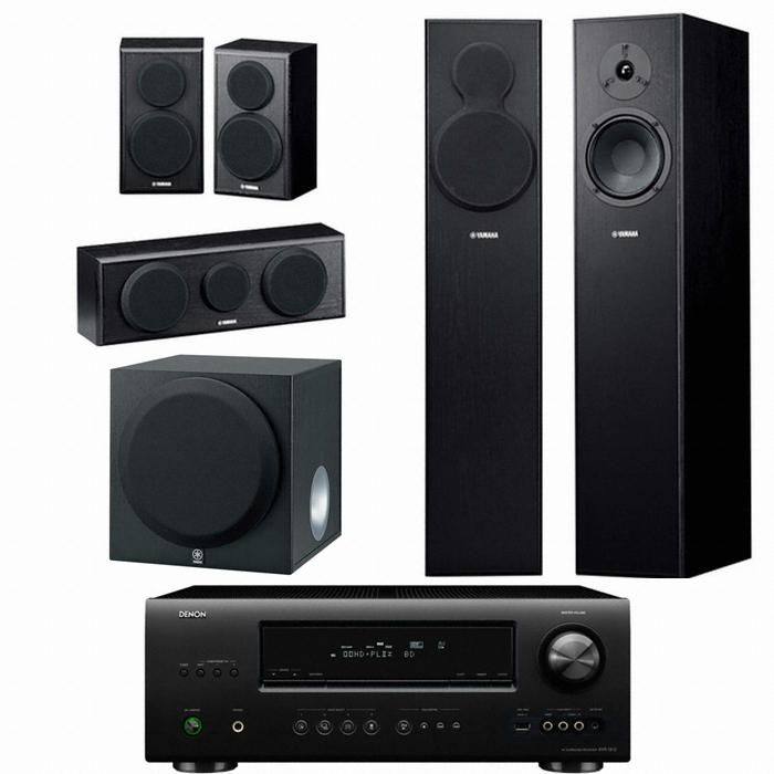 야마하 NS-F140 5.1채널 + 데논 AV리시버 (AVR-1612, YST-SW012)